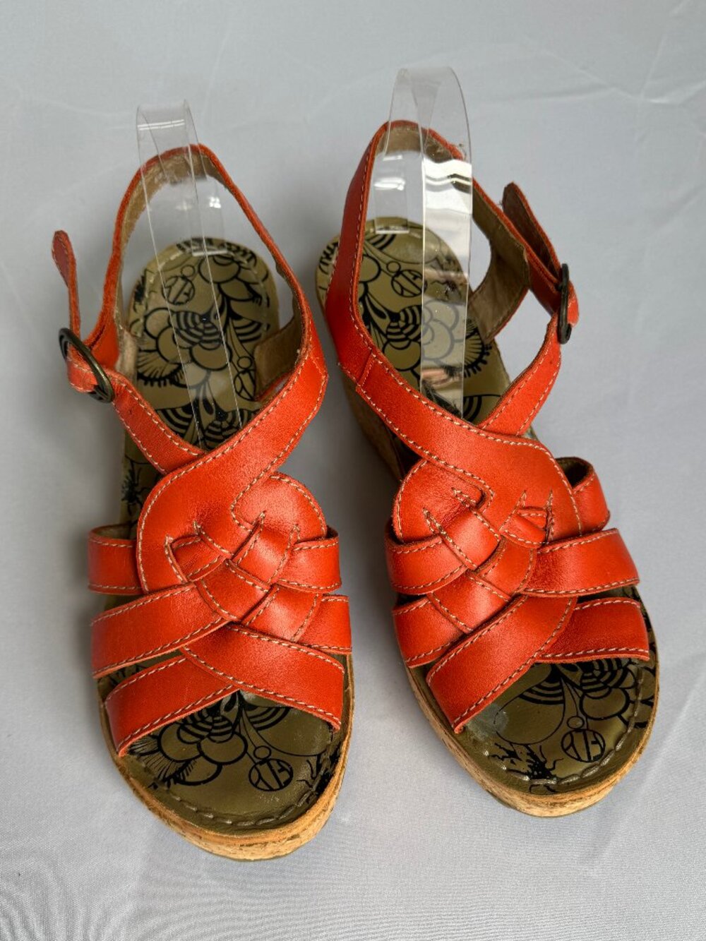 Fly London Strappy Platform Sandal EU 41 / US 10–10.5 Orange Leather Cork